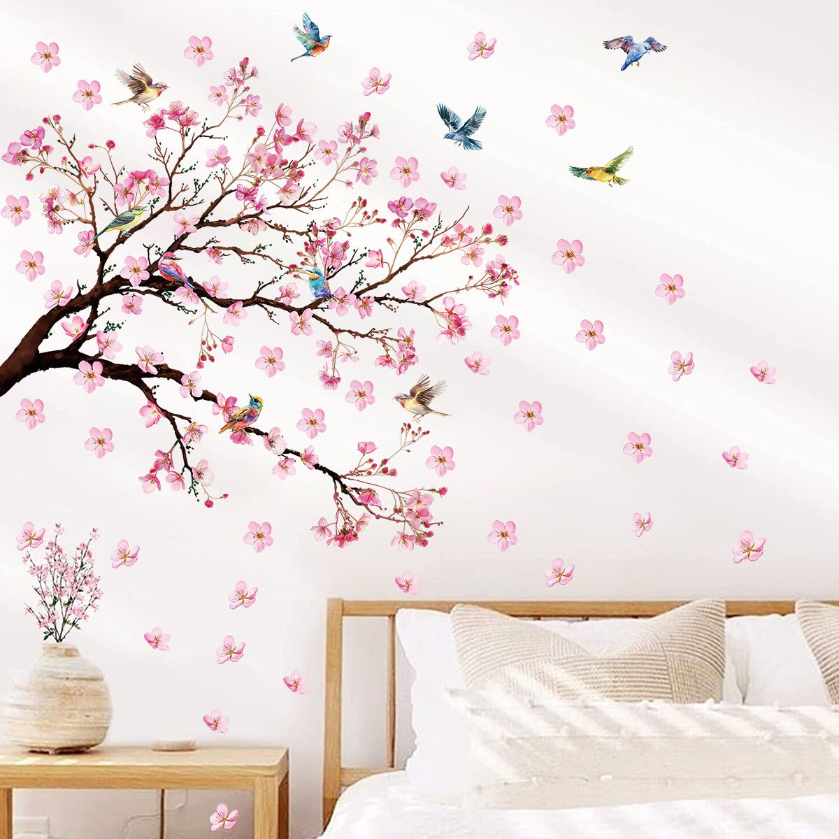 Baby Girl Nursery Quotes - Aquarela pássaro flor adesivos de parede