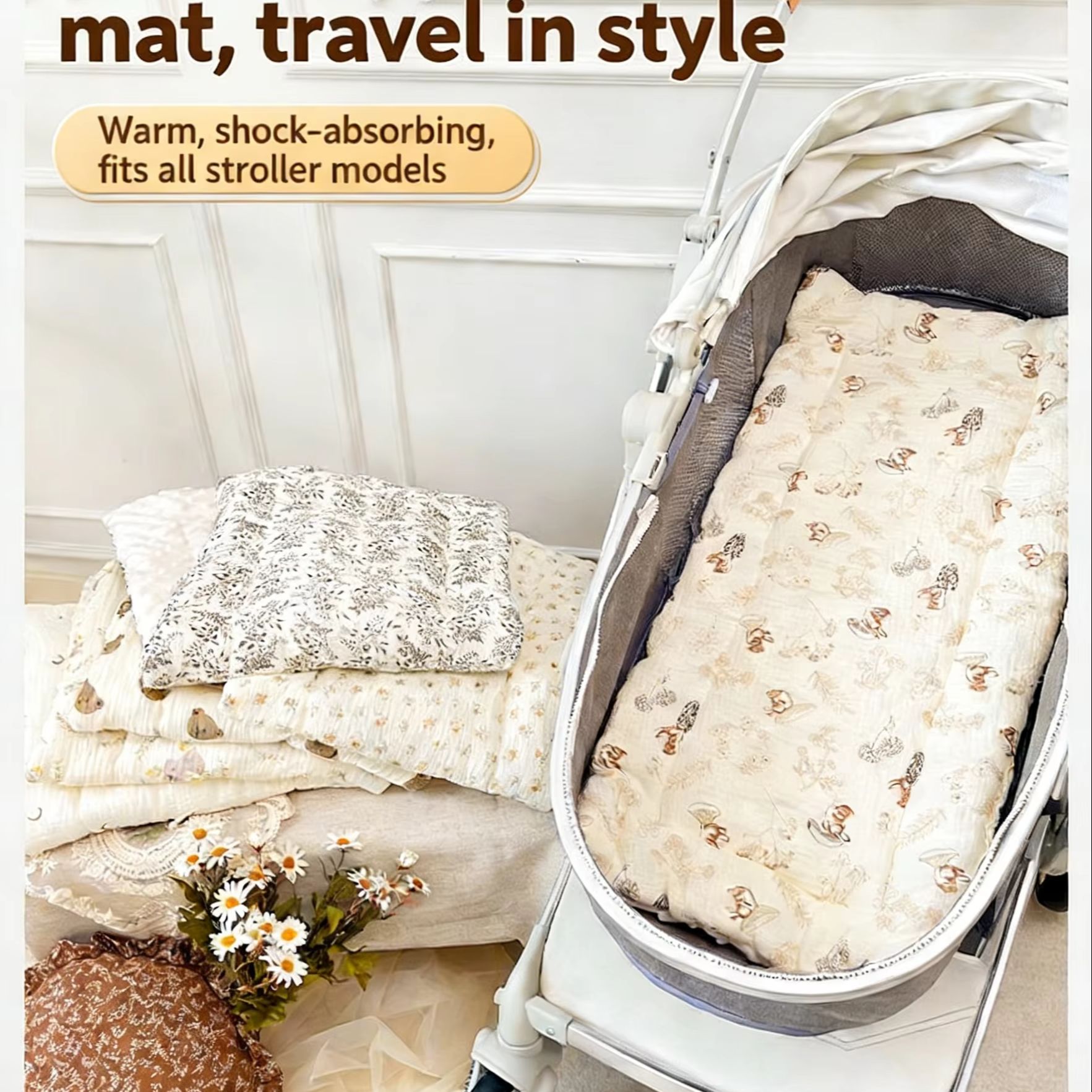 Baby Nursery Trolley - Almofada para Carrinho de Bebê Aprimorada,