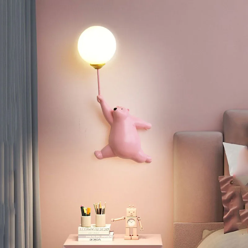 Baby Nursery Wall Lights - Urso polar dos desenhos animados led