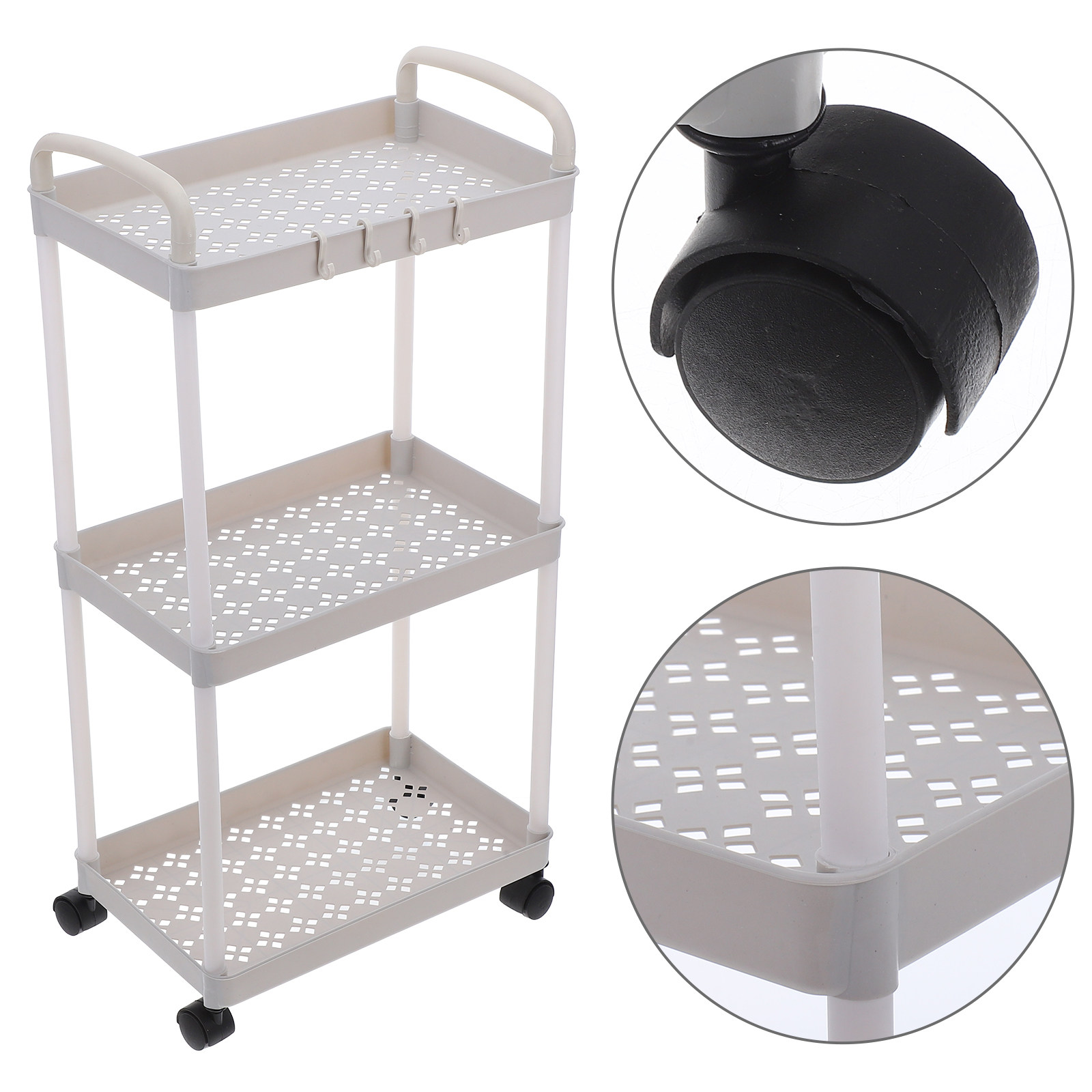 Baby Nursery Trolley - Carrinho de armazenamento de plástico com