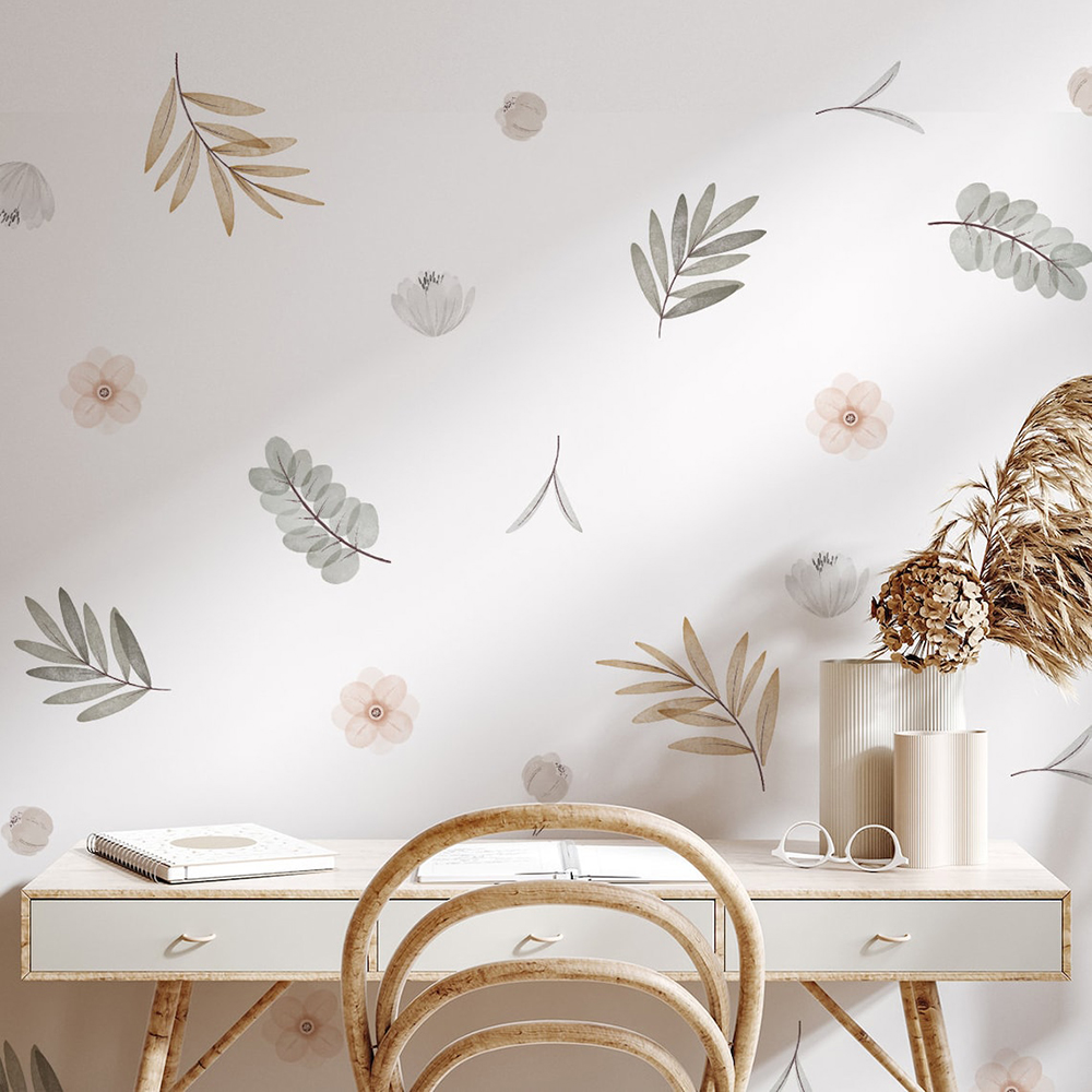 Baby Girl Nursery Quotes - Boho folhas botânicas diy decalques de