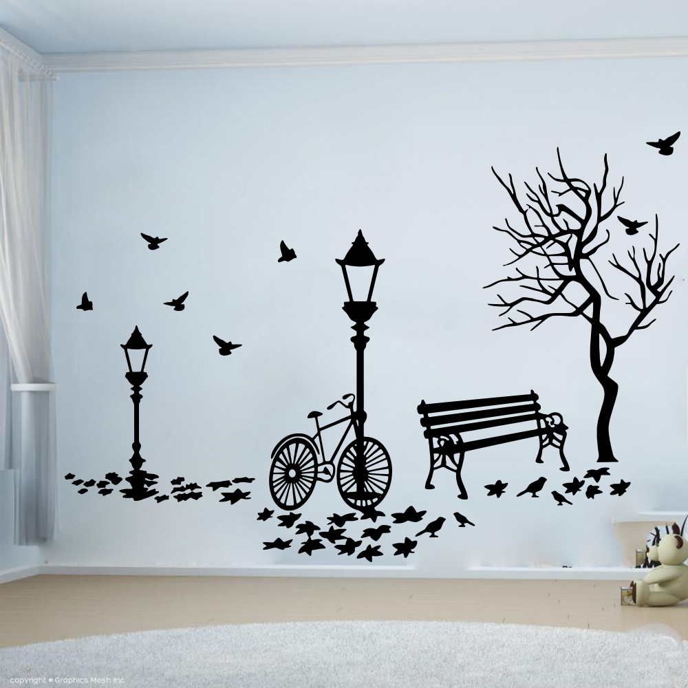 Moderno outono paisagem bicicl - Baby Nursery Wall Lights avaliação e preço