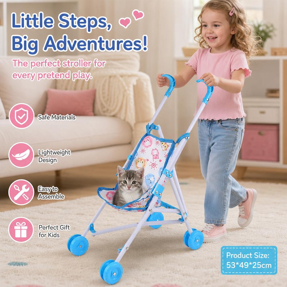 Carrinho de Boneca Rosa, Carri - Baby Nursery Trolley avaliação e preço
