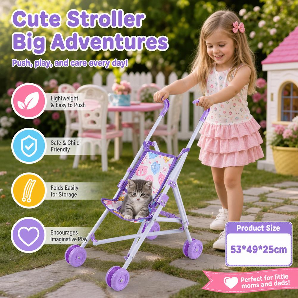 Carrinho de Boneca Rosa, Carri - Baby Nursery Trolley avaliação e preço