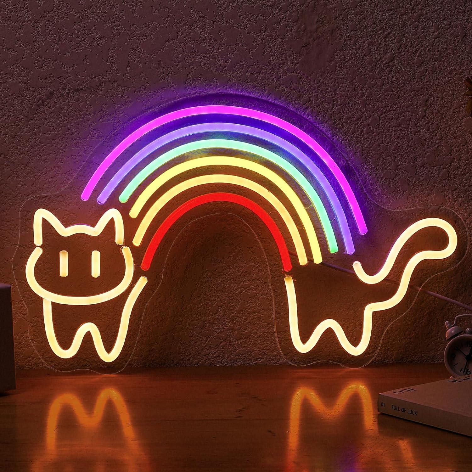 Arco-íris gato sinal de néon g - Baby Nursery Wall Lights avaliação e preço