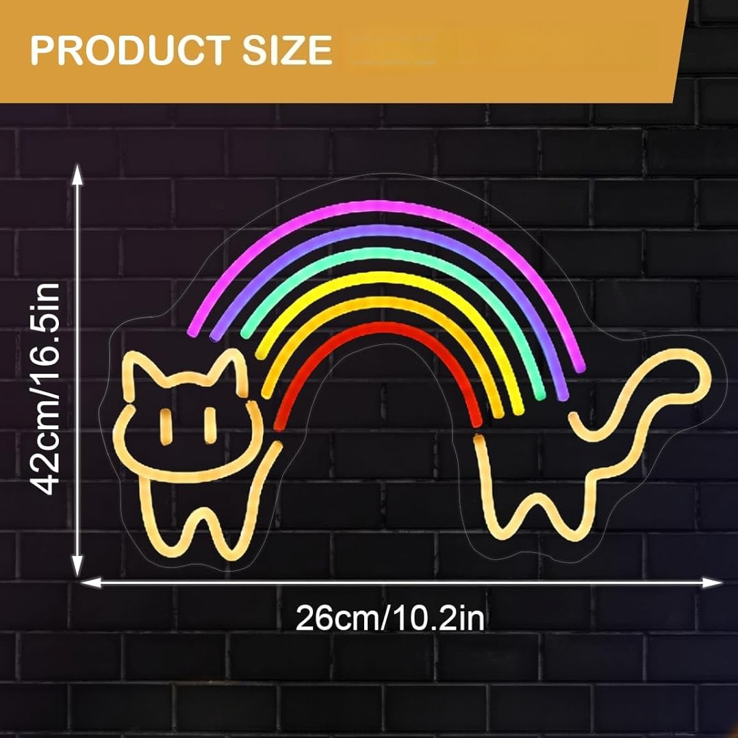 Arco-íris gato sinal de néon g - Baby Nursery Wall Lights avaliação e preço