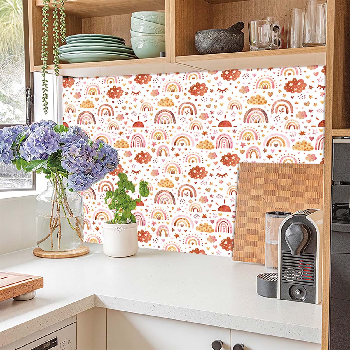 Arco-íris papel de parede casc - Baby Nursery Peel And Stick Wallpaper avaliação e preço