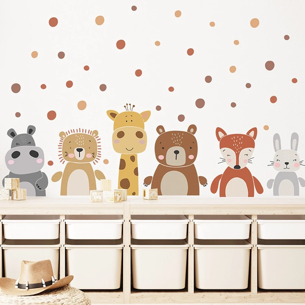 Boho bonito girafa urso animai - Baby Nursery Peel And Stick Wallpaper avaliação e preço