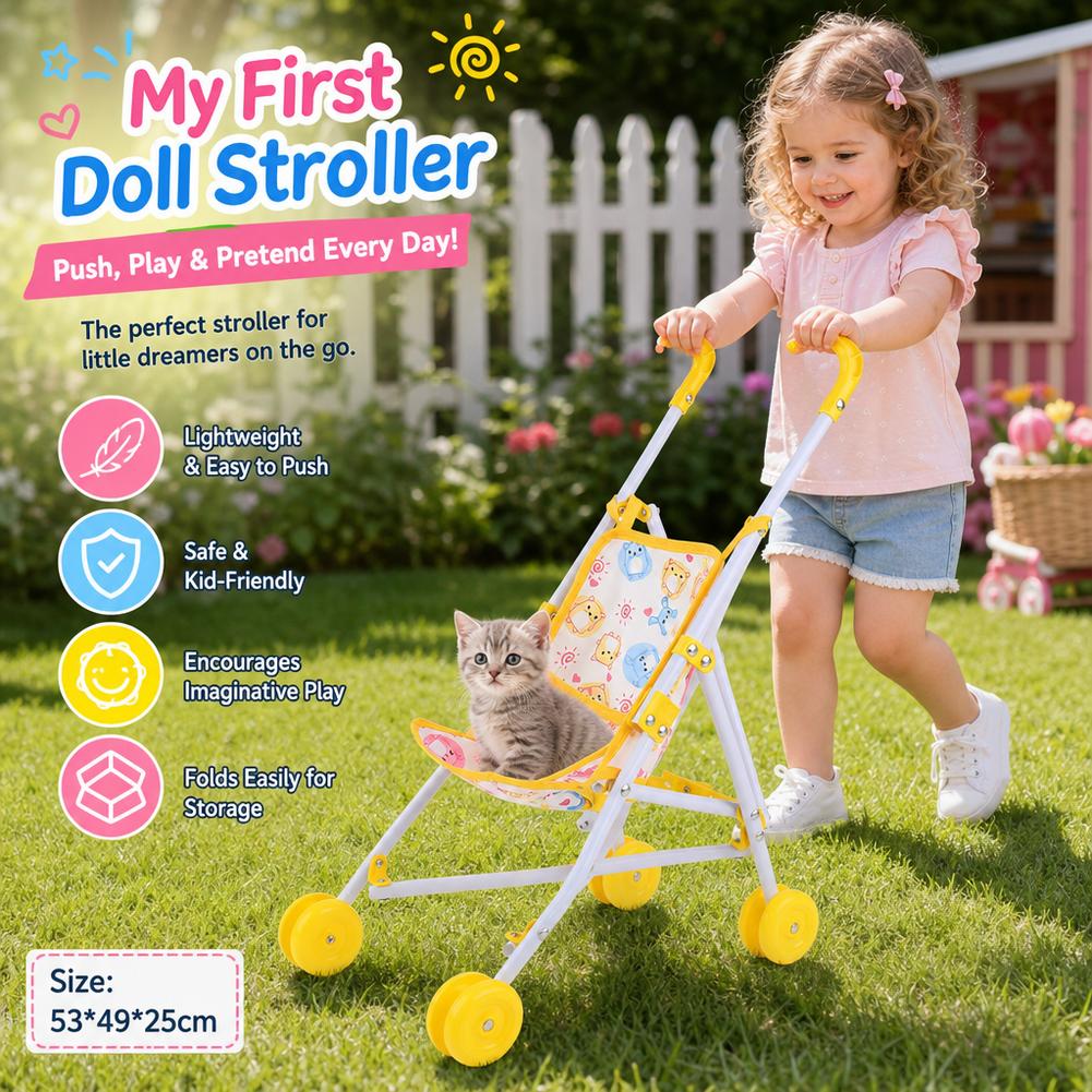 Carrinho de Boneca Rosa, Carri - Baby Nursery Trolley avaliação e preço