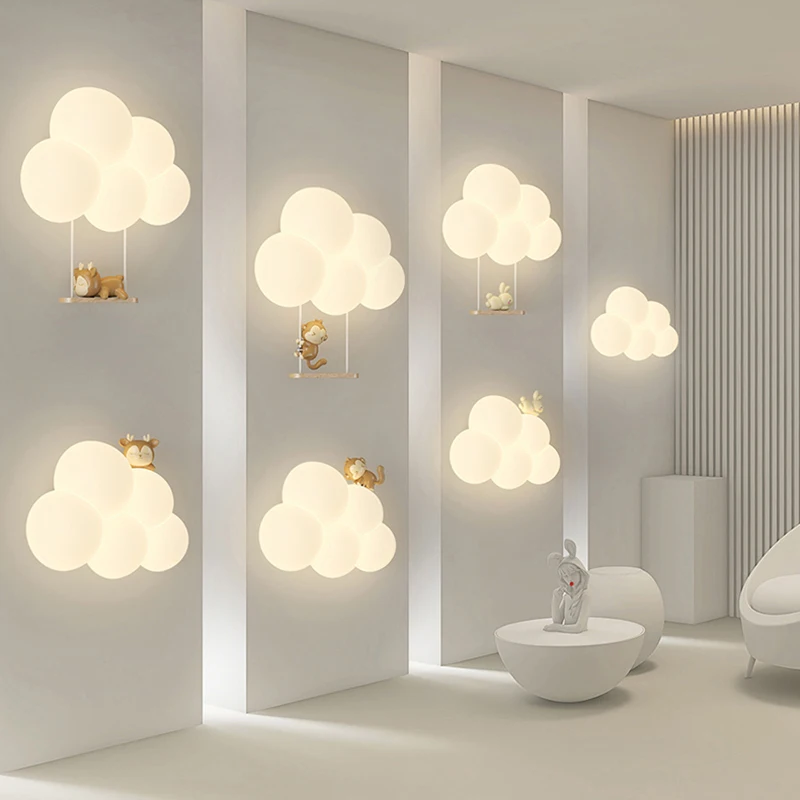 Estilo creme dos desenhos anim - Baby Nursery Wall Lights avaliação e preço