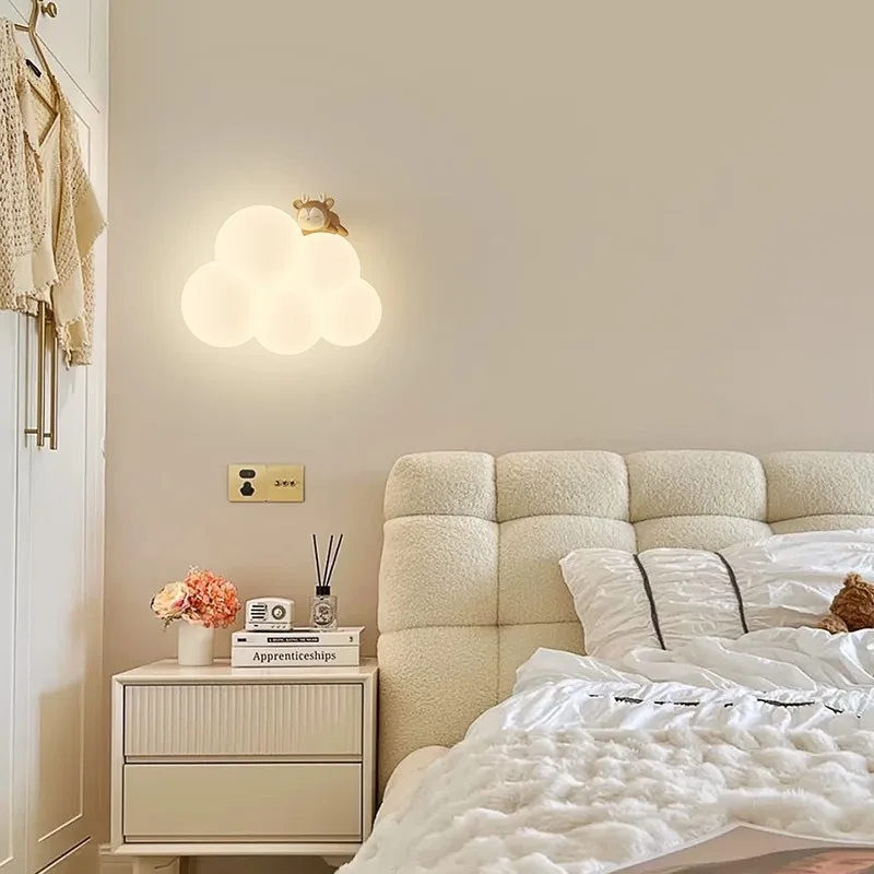 Estilo creme dos desenhos anim - Baby Nursery Wall Lights avaliação e preço