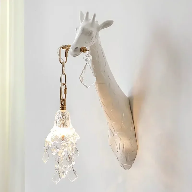 Nordic nova resina girafa led  - Baby Nursery Wall Lights avaliação e preço