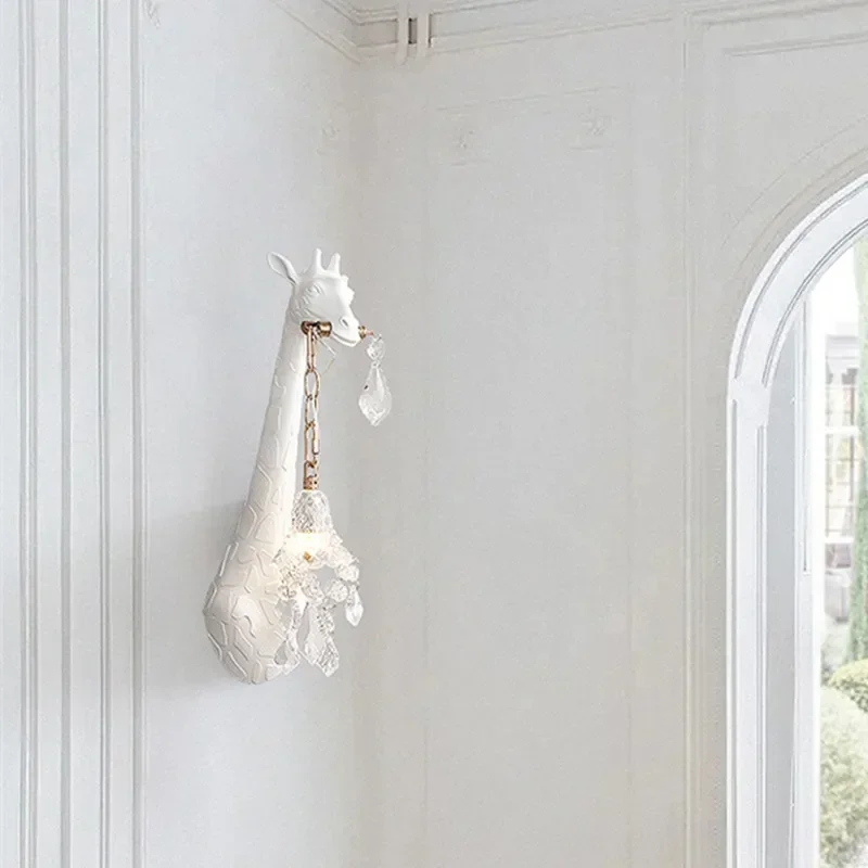 Nordic nova resina girafa led  - Baby Nursery Wall Lights avaliação e preço